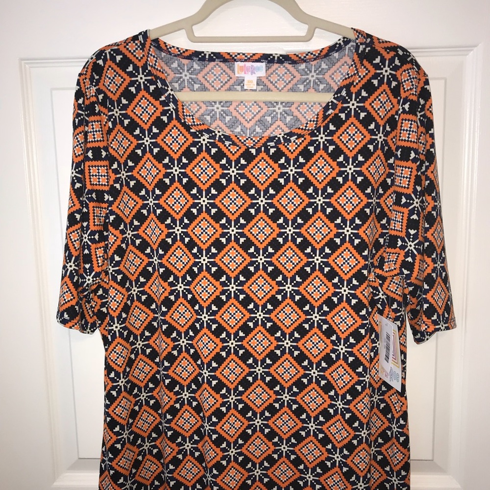 Patterned Julia Dress BNWT LuLaRoe 3X Black Orange